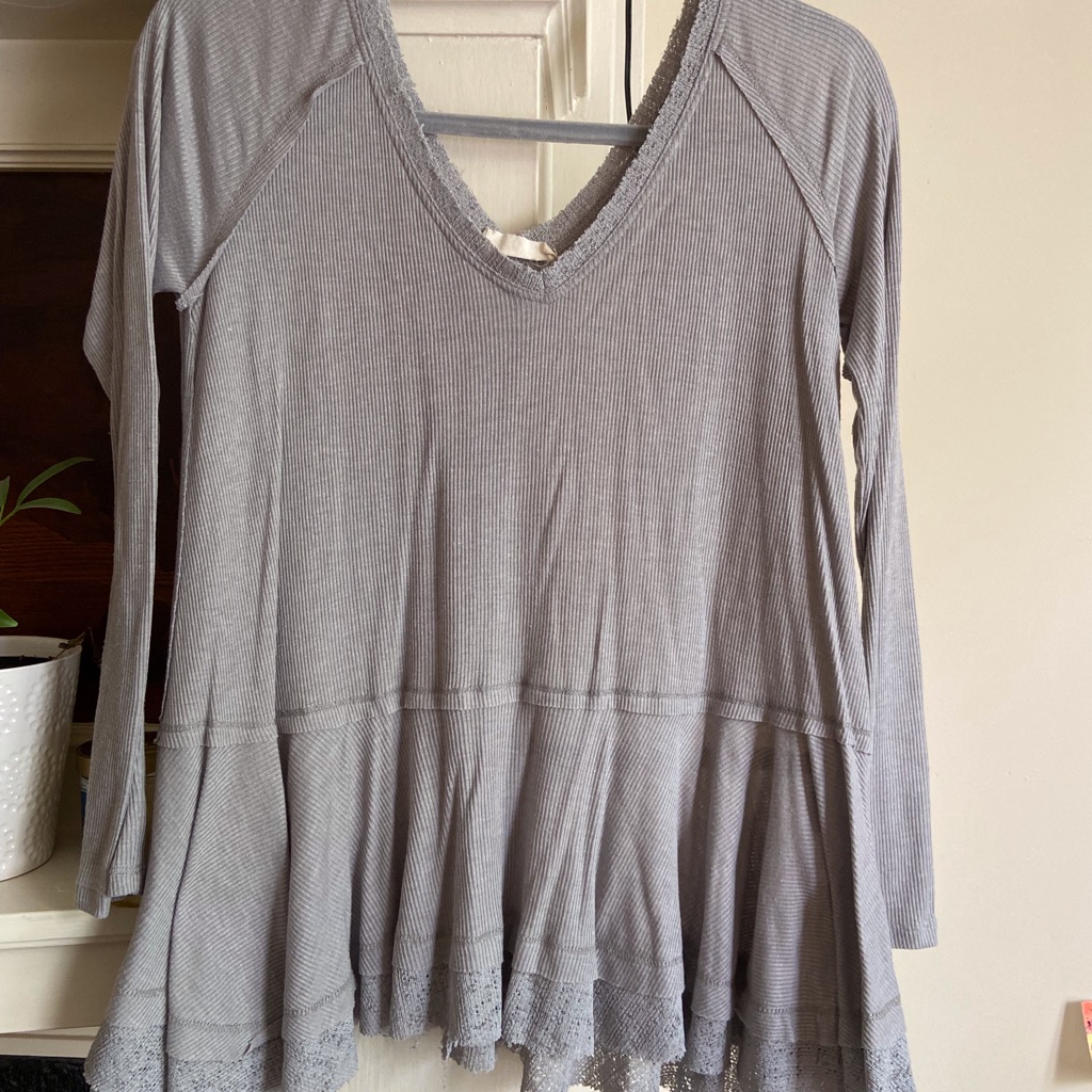 Gray, Flowy Top